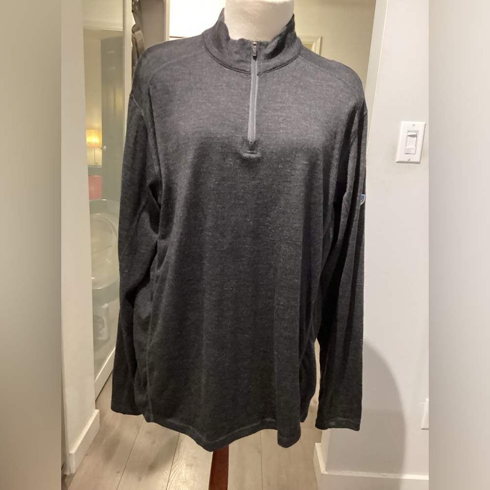 Kuhl 100% Merino Wool Half Zip Sweater. Size L.